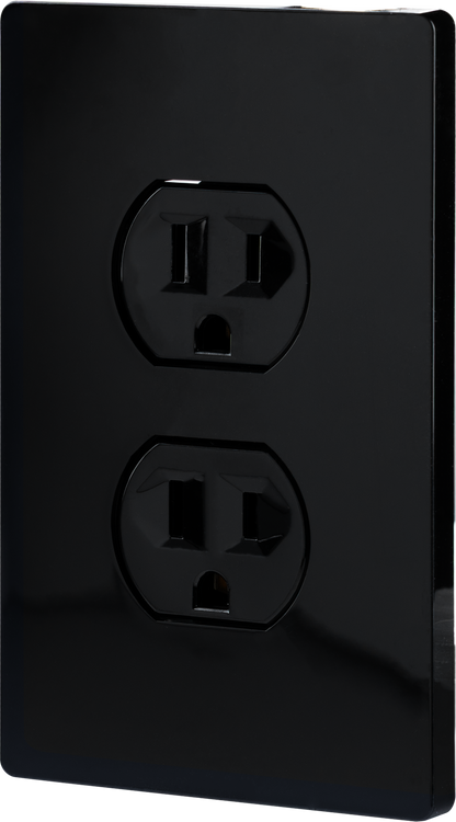 UltraPro Screwless Duplex Receptacle Wallplate, Black