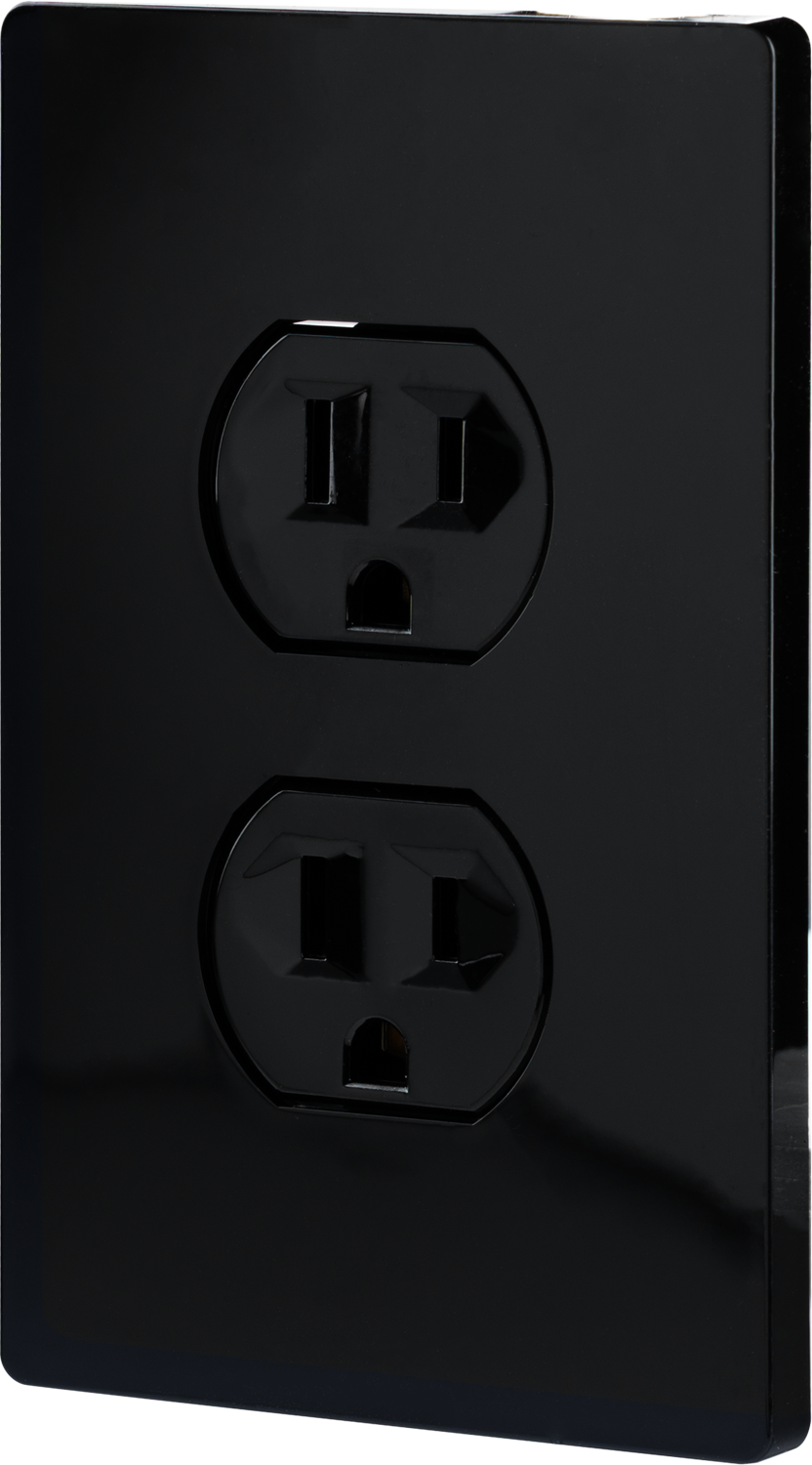 UltraPro Screwless Duplex Receptacle Wallplate, Black