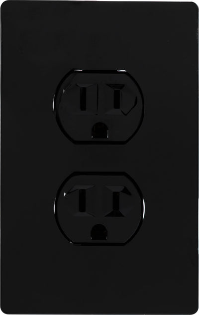 UltraPro Screwless Duplex Receptacle Wallplate, Black