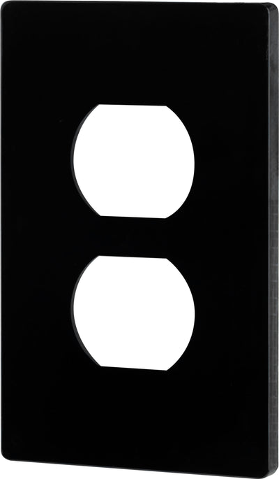 UltraPro Screwless Duplex Receptacle Wallplate, Black
