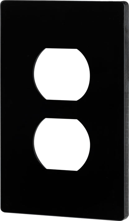 UltraPro Screwless Duplex Receptacle Wallplate, Black
