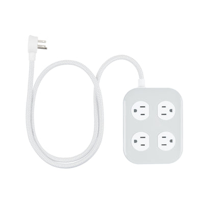GE UltraPro 10-Outlet Surge Protector, 2100 Joules, 4ft Braided Extension Cord, Flat Plug, Gray/White