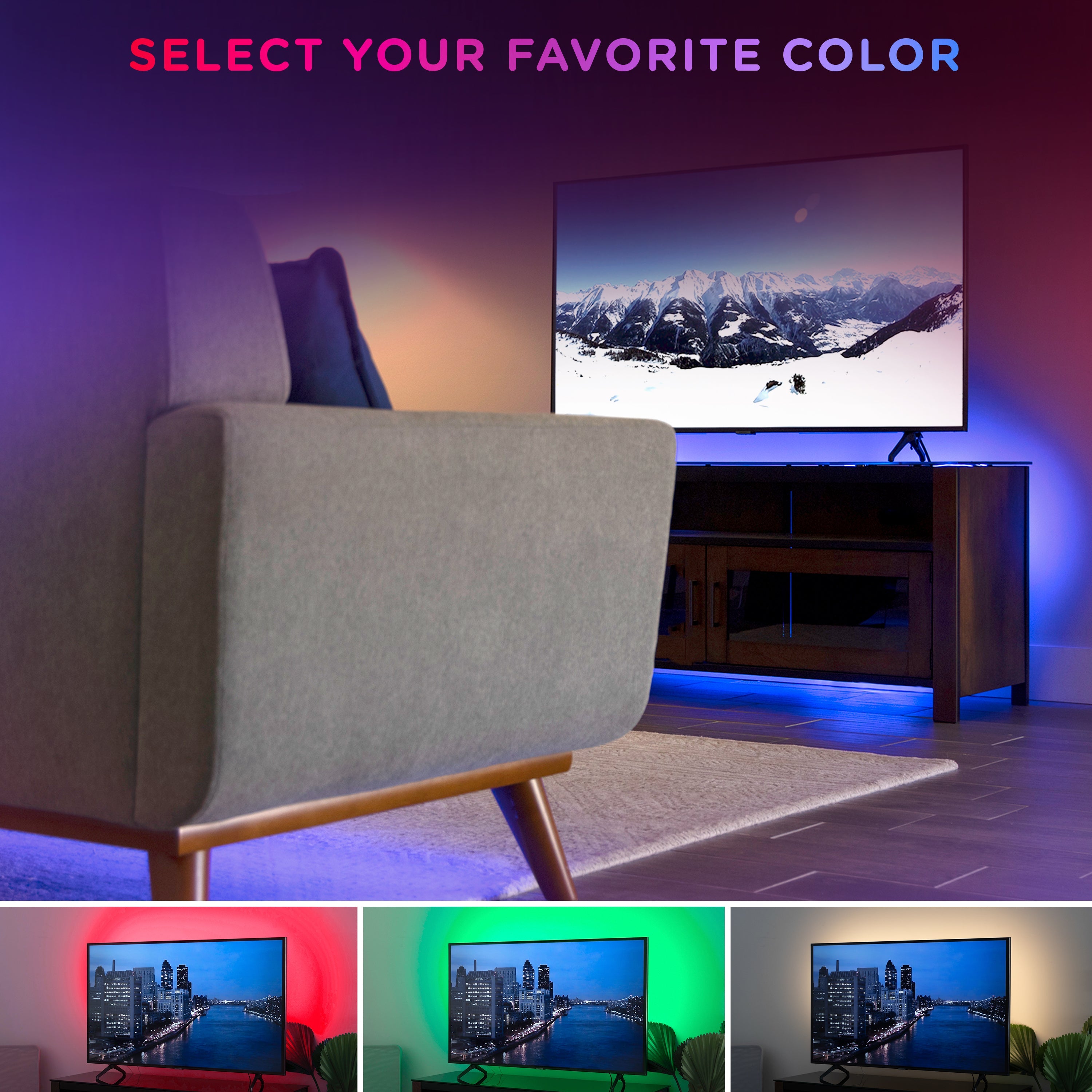 Enbrighten WiFi VIBE Spectrum Indoor Color-Changing LED Strip Lights, 50ft.