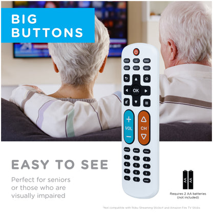 UltraPro 2-Device OneTouch Replacement Universal Remote, Backlit With Big Button