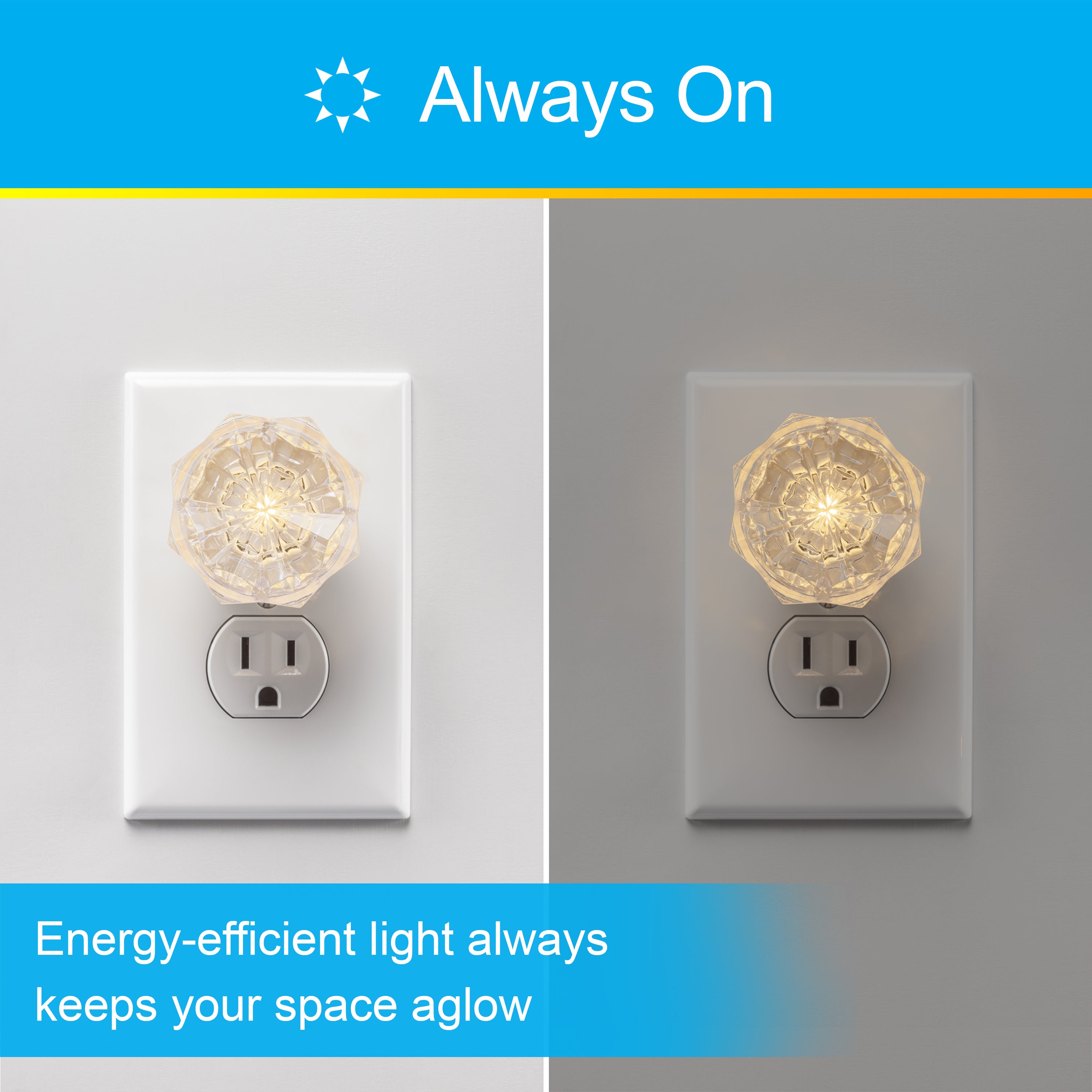 GE SleepLite Jewel Always On LED Night Light, Soft White, 4 Pack