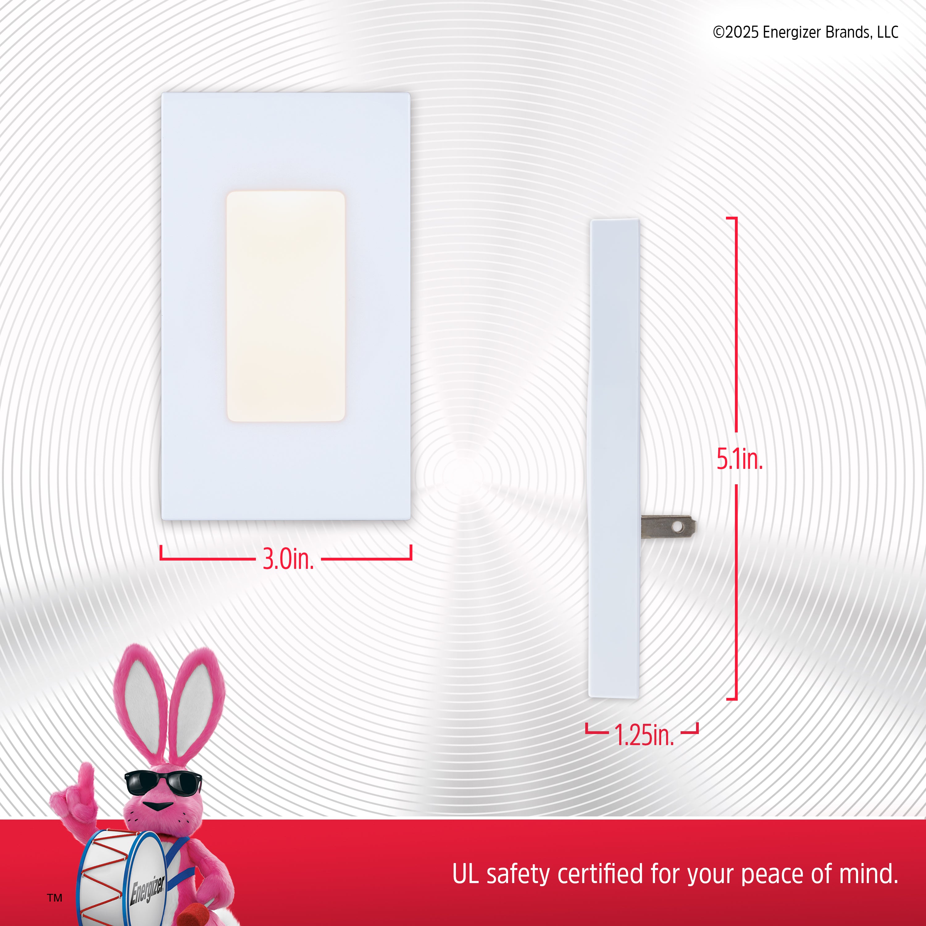 Energizer SlimLine CoverLite LED Night Light, 2 Pack