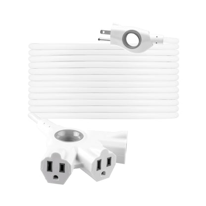 GE 3-Outlet EZGrip Grounded Extension Cord, 50ft., Indoor/Outdoor, White