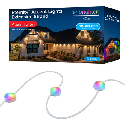 Enbrighten VIBE WiFi Eternity Accent Light Extension Light Strand, 16.5ft. White