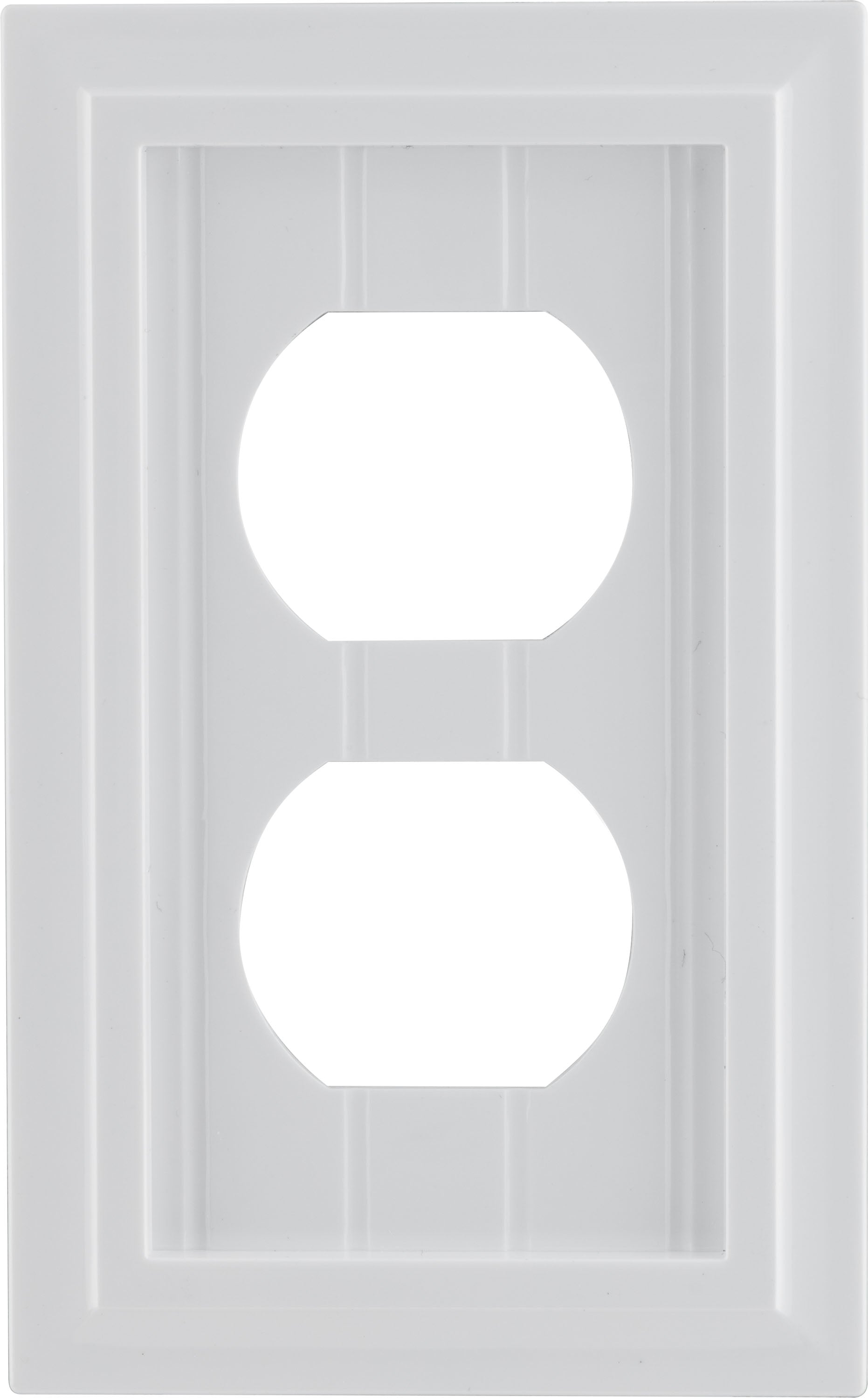 UltraPro Screwless Duplex Receptacle Wallplate, White Coastal