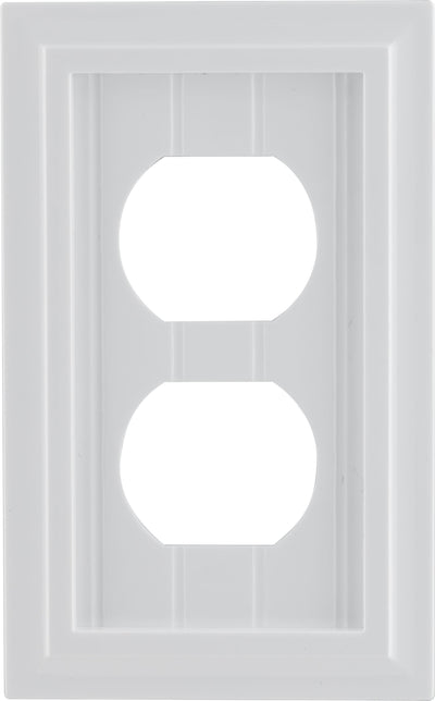 UltraPro Screwless Duplex Receptacle Wallplate, White Coastal