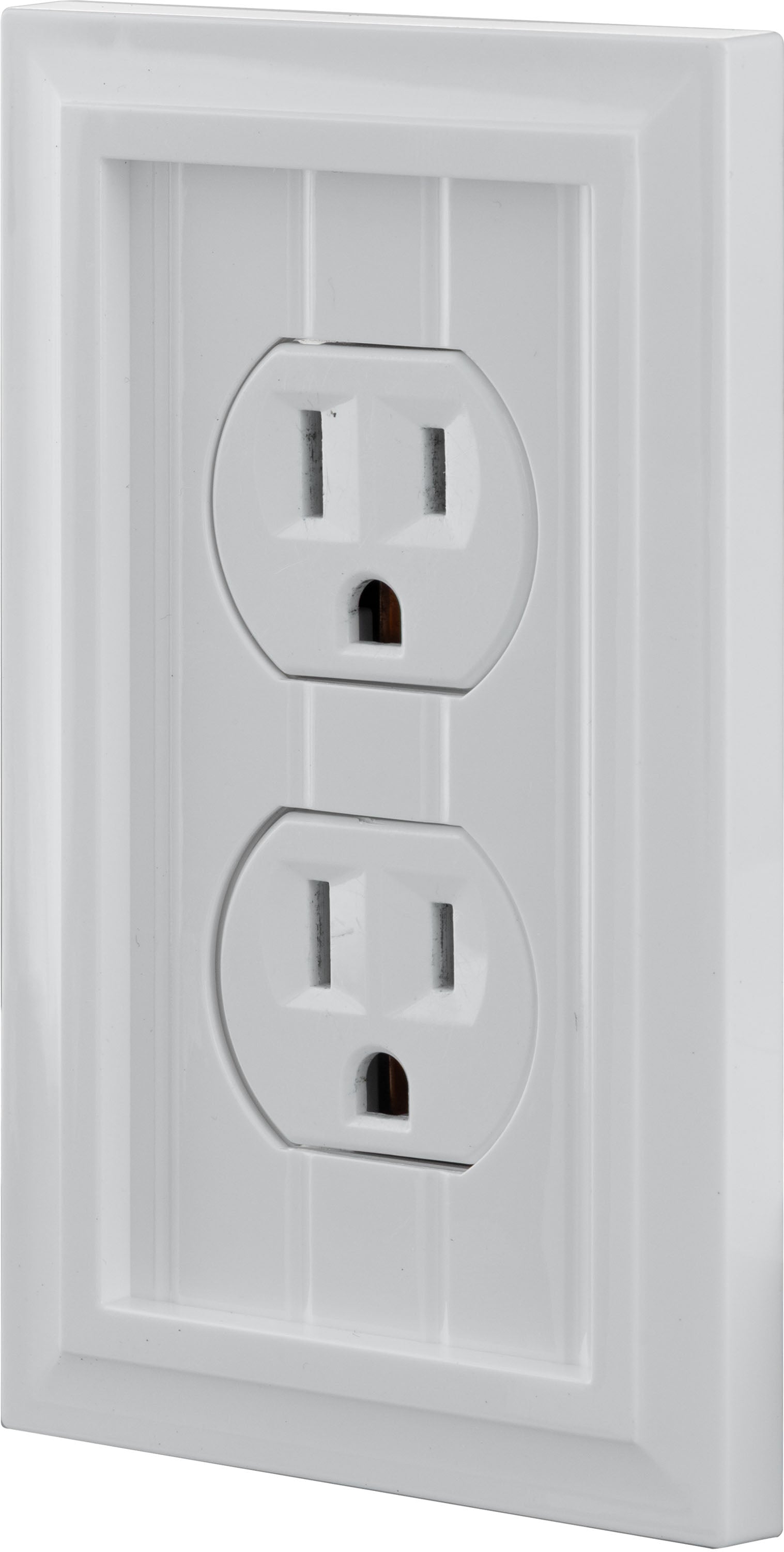 UltraPro Screwless Duplex Receptacle Wallplate, White Coastal