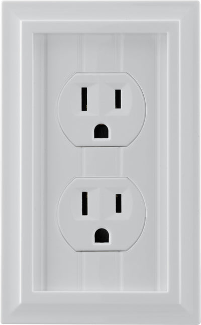 UltraPro Screwless Duplex Receptacle Wallplate, White Coastal