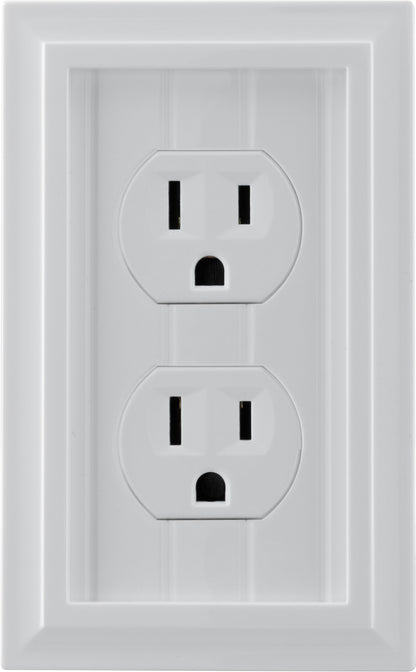 UltraPro Screwless Duplex Receptacle Wallplate, White Coastal