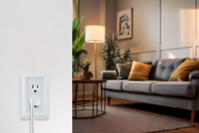 UltraPro Screwless Duplex Receptacle Wallplate, White Coastal