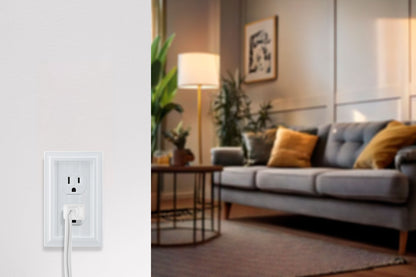 UltraPro Screwless Duplex Receptacle Wallplate, White Coastal