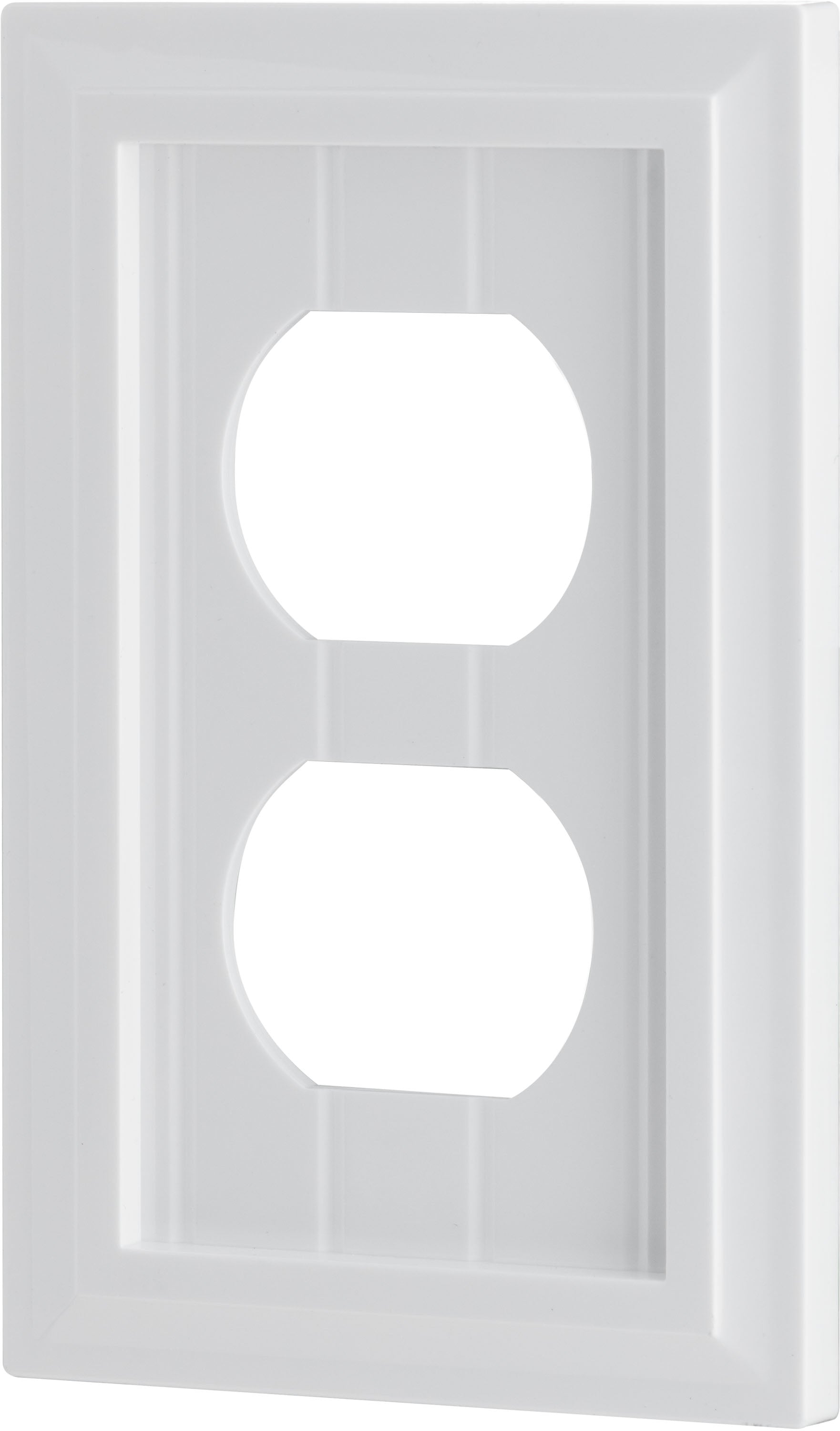 UltraPro Screwless Duplex Receptacle Wallplate, White Coastal