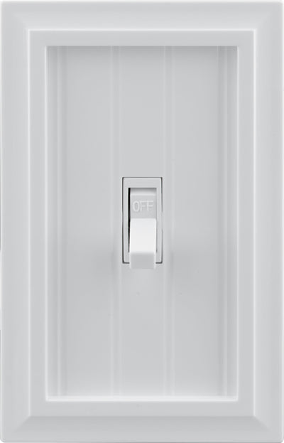 UltraPro Screwless Toggle Switch Wallplate, White Coastal