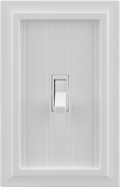 UltraPro Screwless Toggle Switch Wallplate, White Coastal