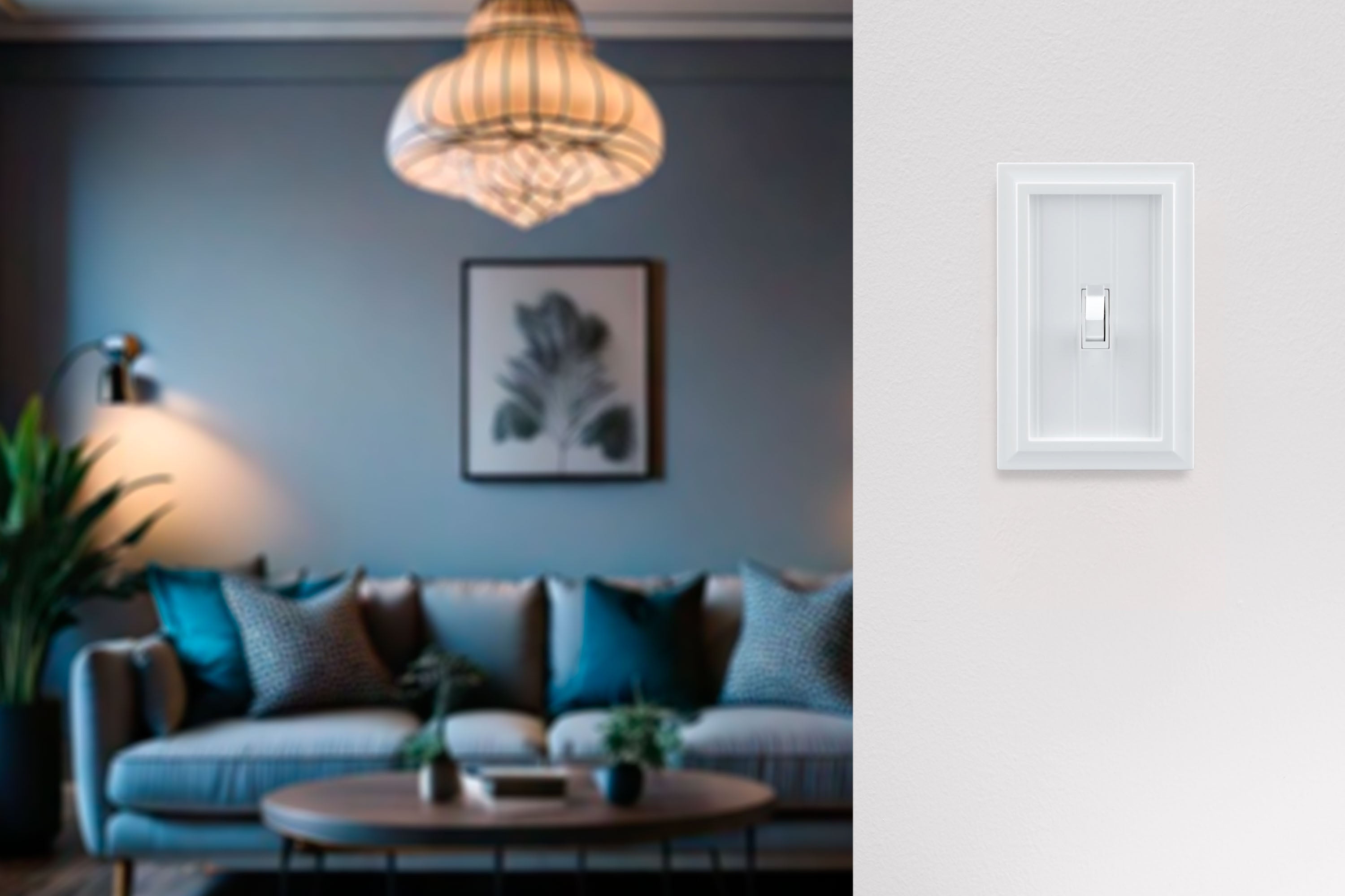 UltraPro Screwless Toggle Switch Wallplate, White Coastal