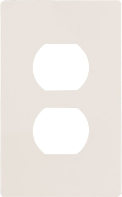 UltraPro Screwless Duplex Receptacle Wallplate, Light Almond