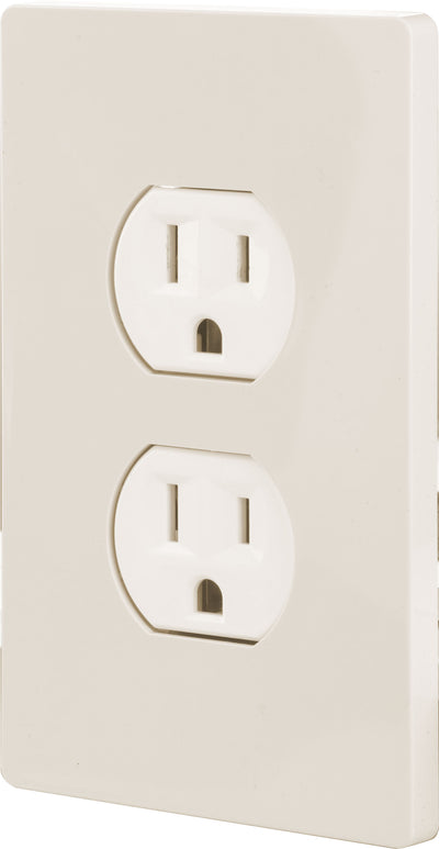 UltraPro Screwless Duplex Receptacle Wallplate, Light Almond