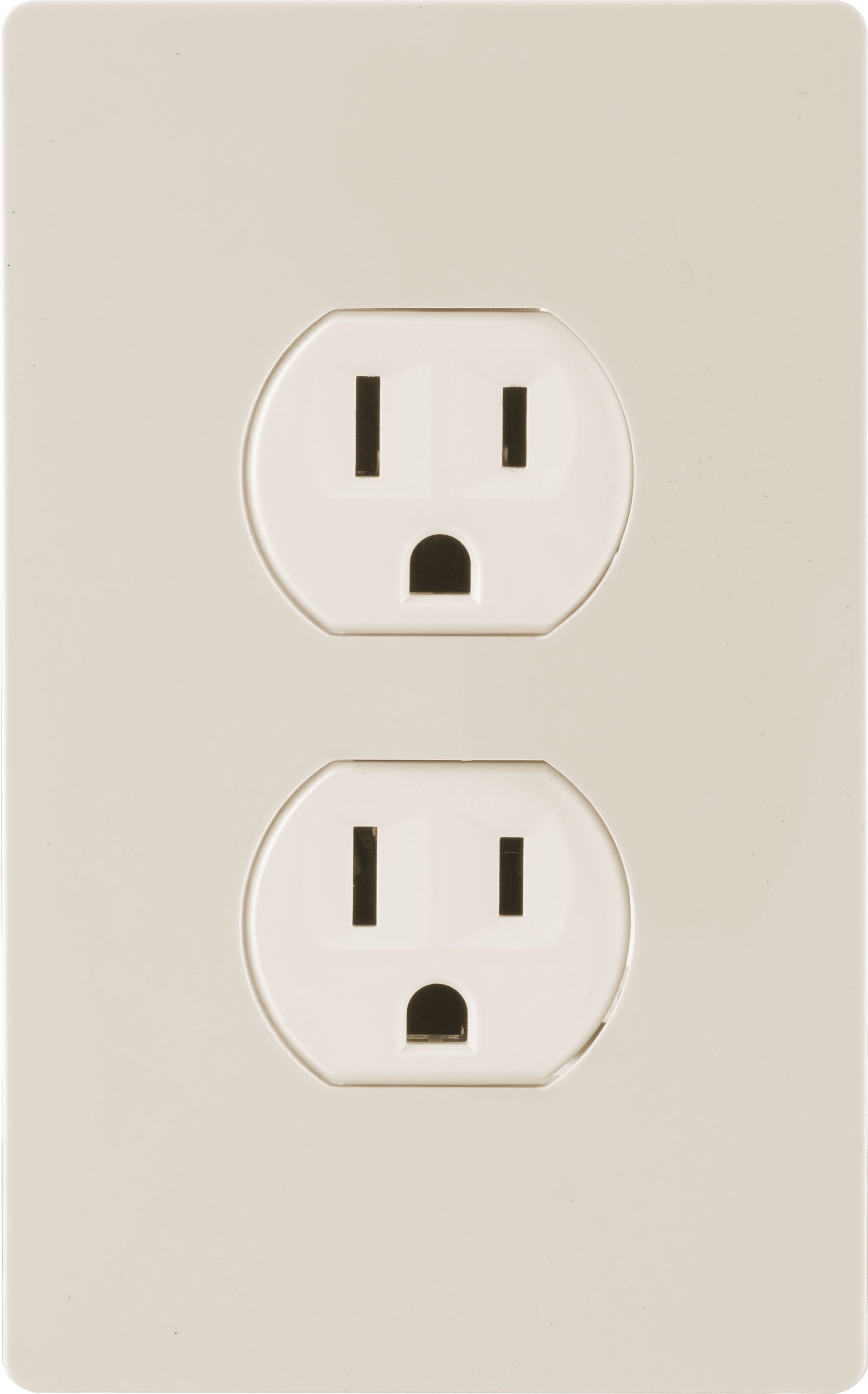 UltraPro Screwless Duplex Receptacle Wallplate, Light Almond