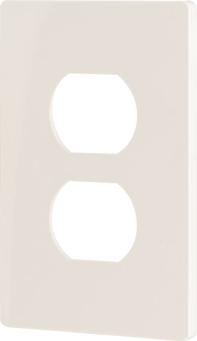 UltraPro Screwless Duplex Receptacle Wallplate, Light Almond