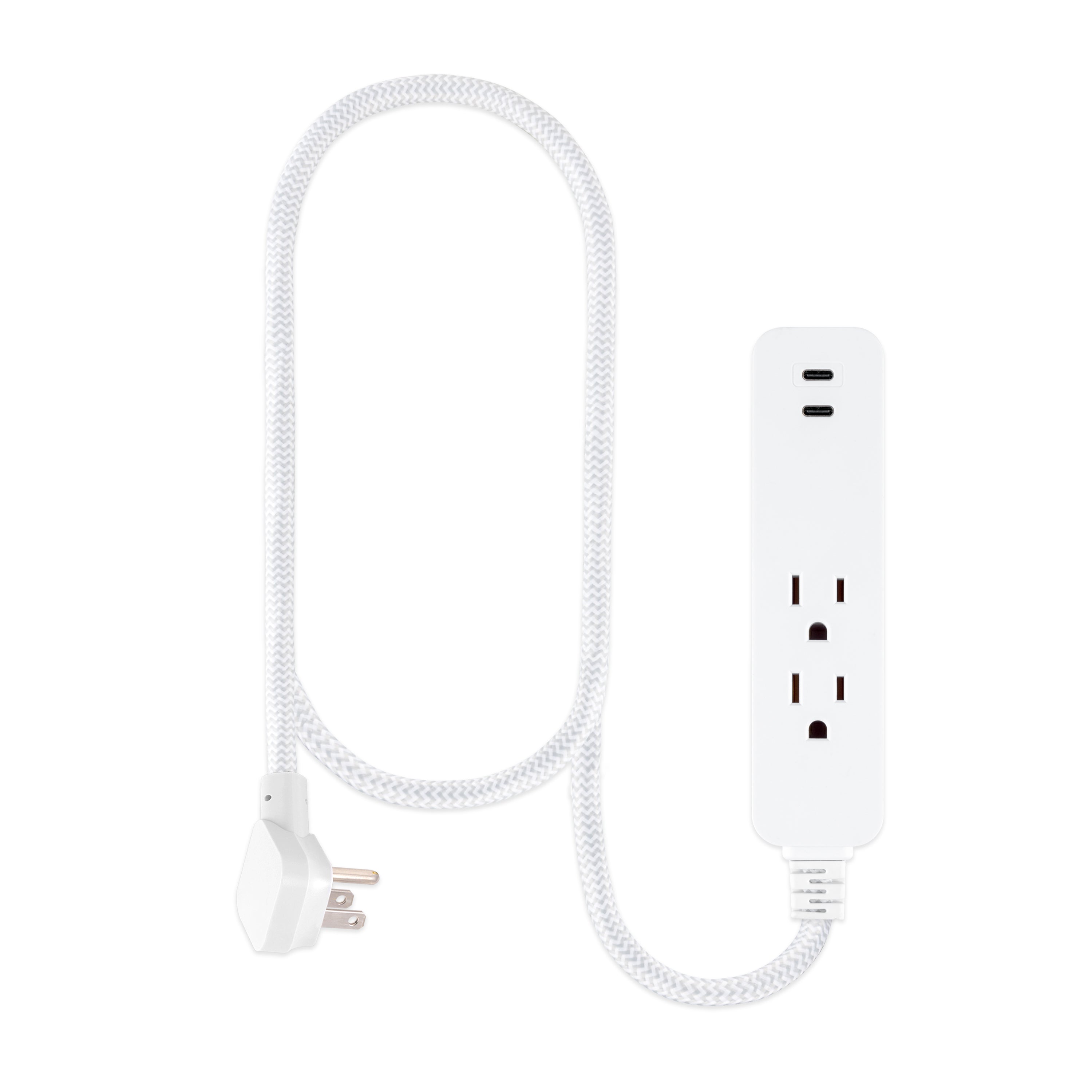 GE 2-Outlet 4ft. Surge Protector with USB Charging, White