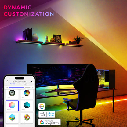 Enbrighten VIBE WiFi Spectrum Indoor Color-Changing LED Strip Lights, 10ft.