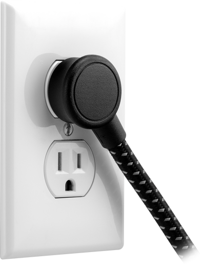 GE UltraPro 3-Outlet Surge Protector with USB, 245 Joules, 1 USB-A & 1 USB-C Port, 4ft Braided Extension Cord, Flat Plug, Black