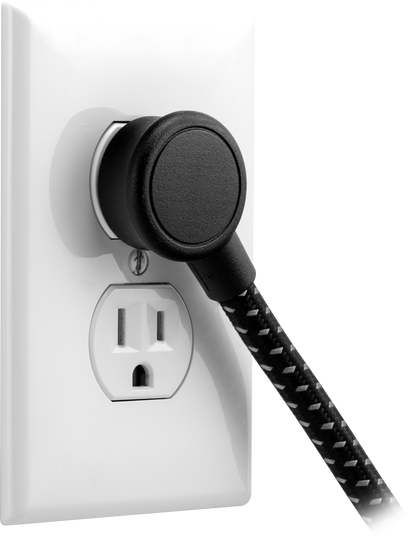 GE UltraPro 3-Outlet Surge Protector with USB, 245 Joules, 1 USB-A & 1 USB-C Port, 4ft Braided Extension Cord, Flat Plug, Black