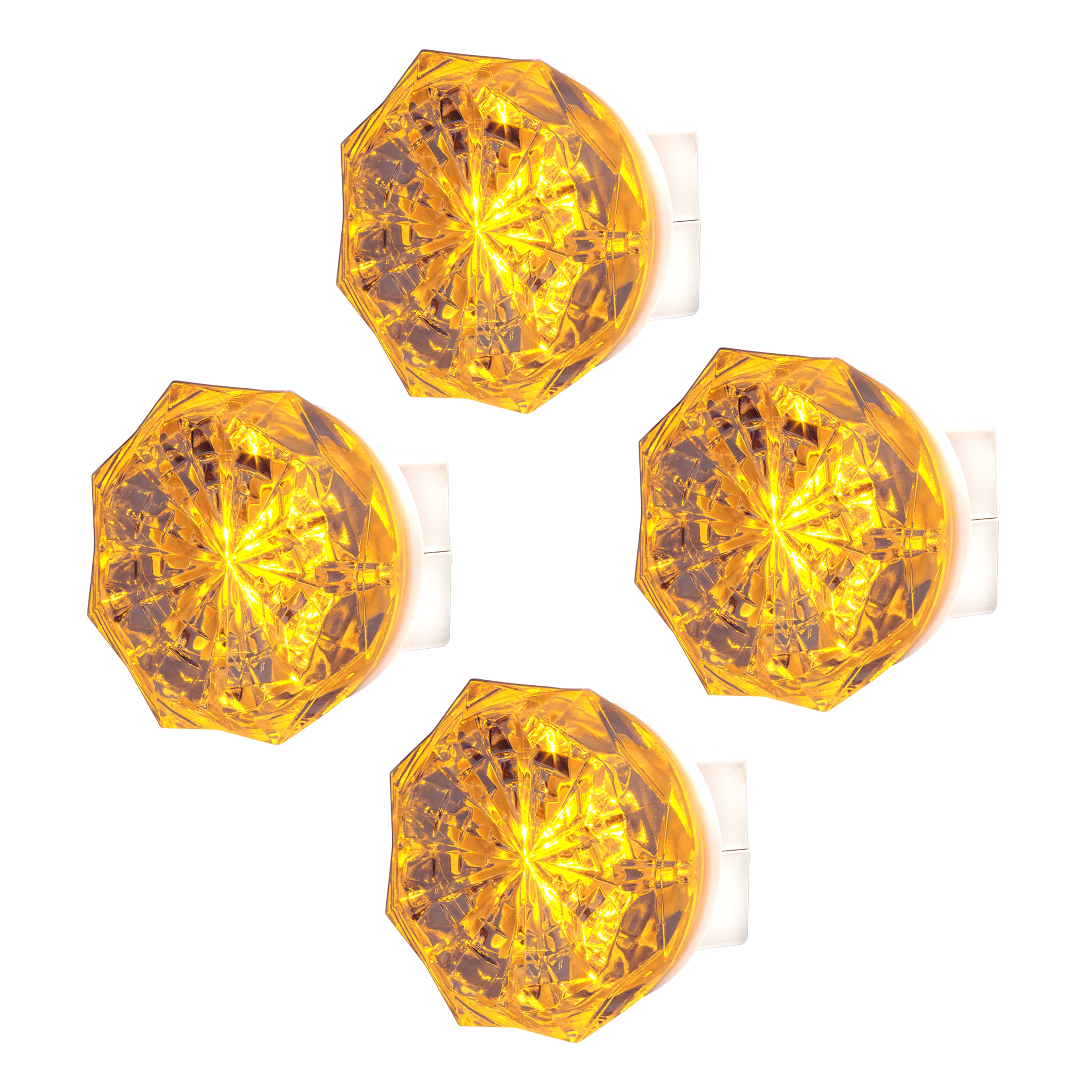 GE SleepLite Jewel Always On LED Night Light, Amber, 4 Pack
