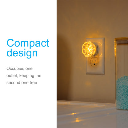 GE SleepLite Jewel Always On LED Night Light, Amber, 2 Pack