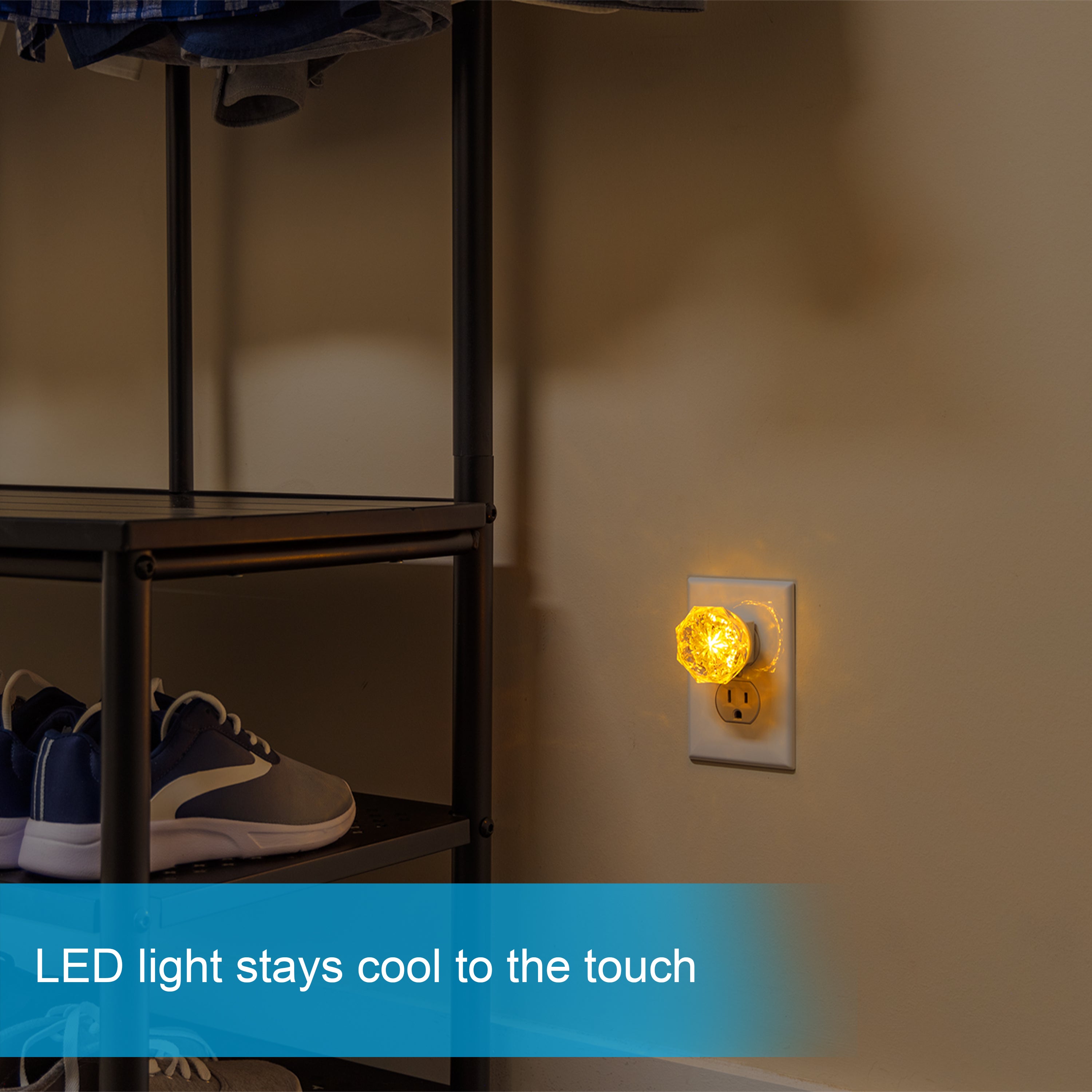 GE SleepLite Jewel Always On LED Night Light, Amber, 2 Pack