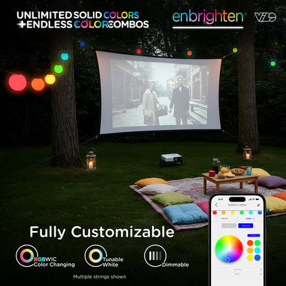 Enbrighten VIBE Wi-Fi Sphere Lights, 12 Lights, 57ft.