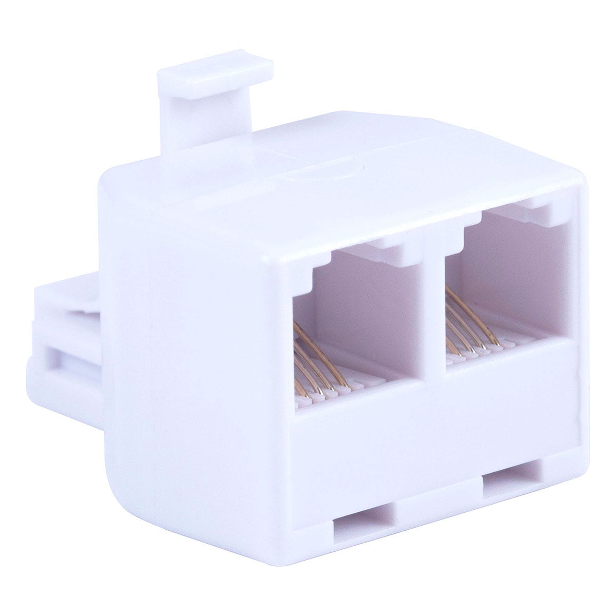 Power Gear 4-Wire Duplex Phone Line Cord Adapter, White