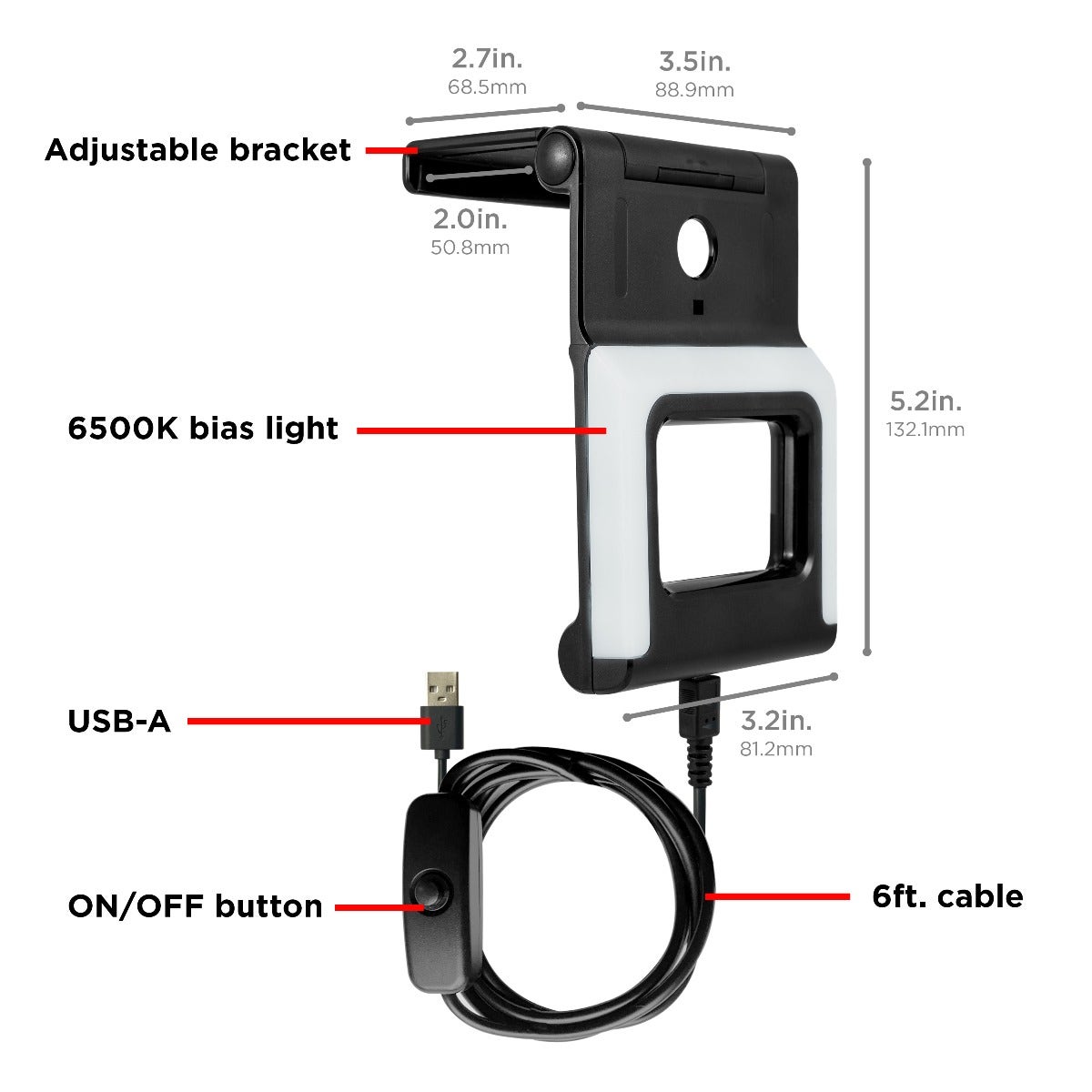 UltraPro Enlighten Backlight TV Bracket with Bias LED Lighting, Black