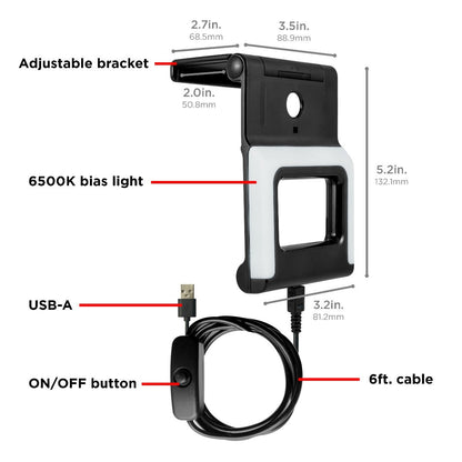 UltraPro Enlighten Backlight TV Bracket with Bias LED Lighting, Black