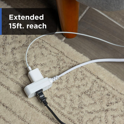 GE-branded UltraPro 3-Outlet Polarized Extension Cord, 15ft., Indoor, White