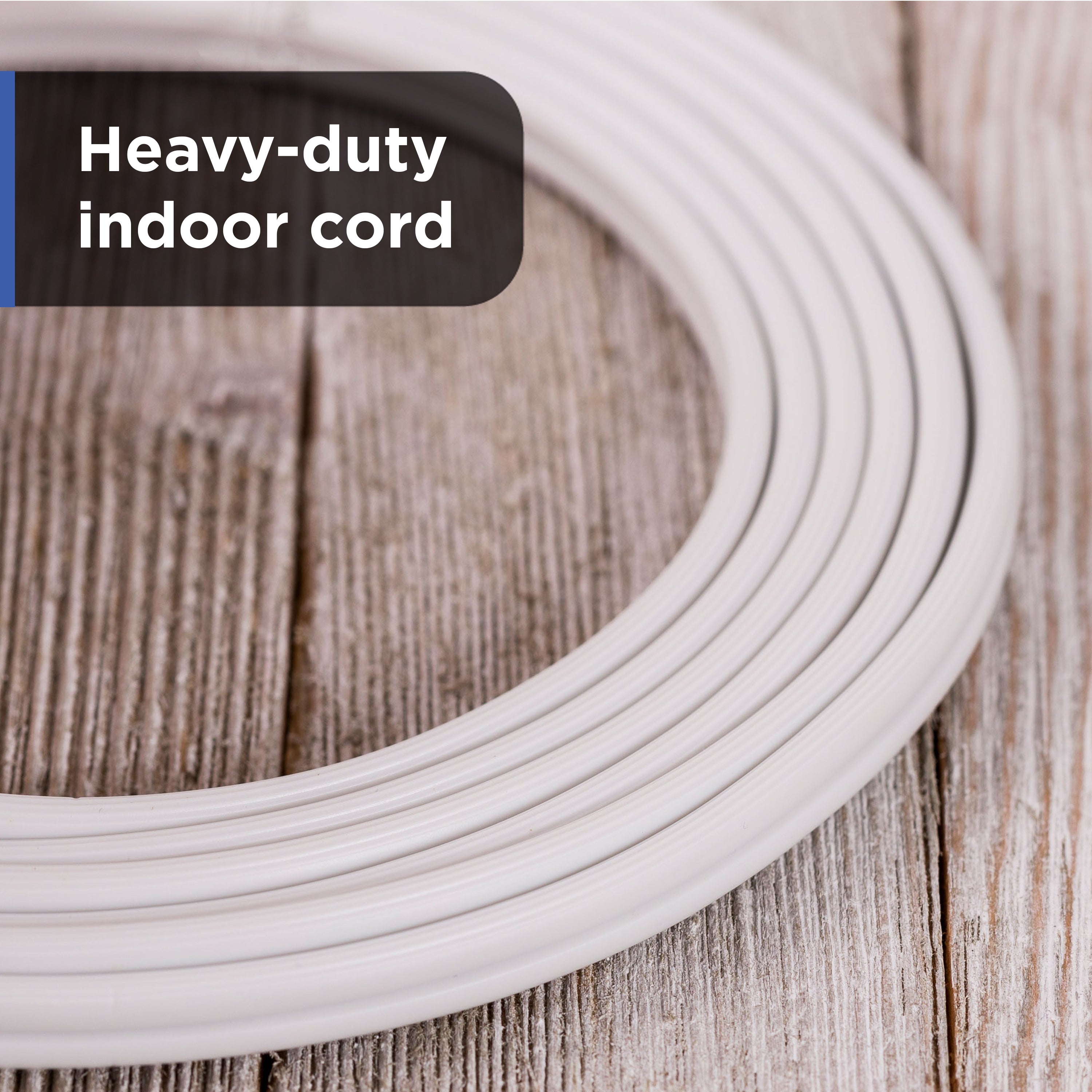 GE-branded UltraPro 3-Outlet Polarized Extension Cord, 15ft., Indoor, White