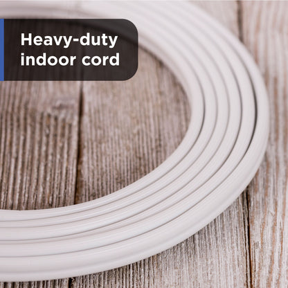 GE-branded UltraPro 3-Outlet Polarized Extension Cord, 15ft., Indoor, White