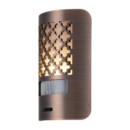 GE Motion Sensing Dimmable Morrocan LED Night Light, Bronze