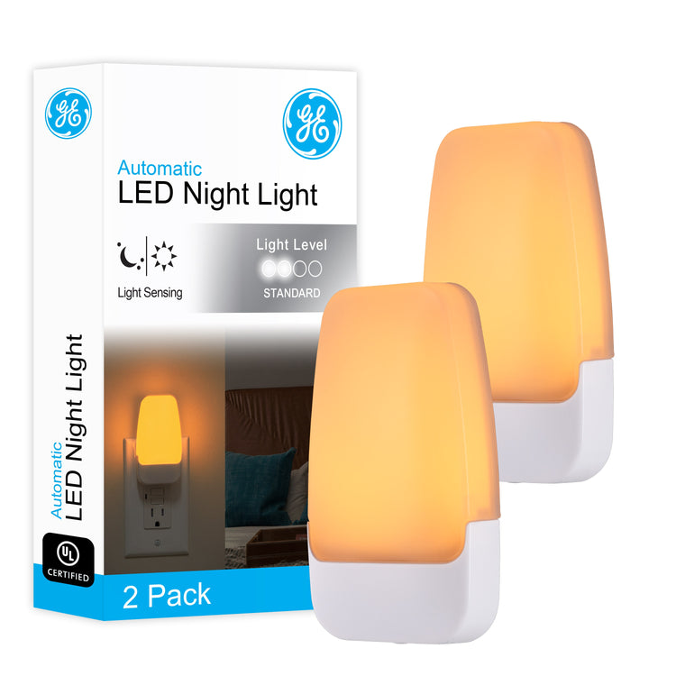 GE plug-in amber light-sensing night light