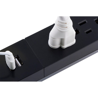 GE 4-Outlet 2-USB 3ft. Surge Protector, Black