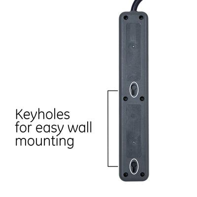 GE Pro 6-Outlet 2ft. Surge Protector, Black