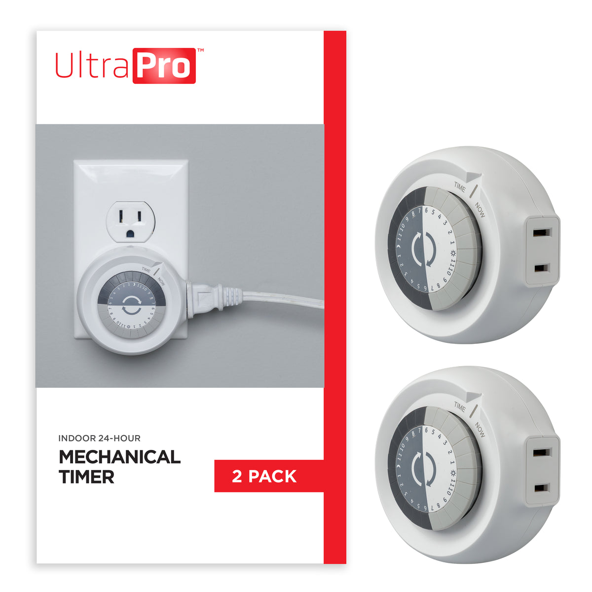 UltraPro 24-Hour 1-Outlet Plug-in Mechanical Timer, 2 Pack