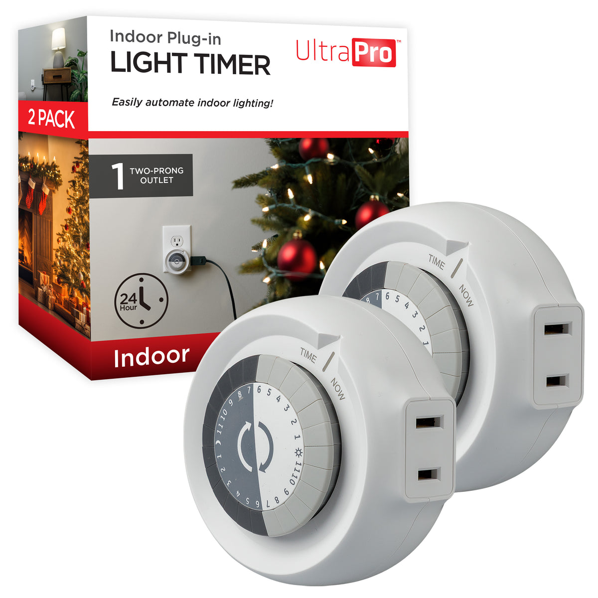 UltraPro 24-Hour 1-Outlet Plug-in Mechanical Timer, 2 Pack