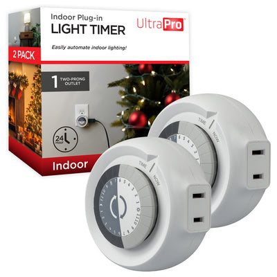 UltraPro 24-Hour 1-Outlet Plug-in Mechanical Timer, 2 Pack
