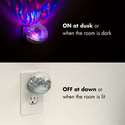 Projectables Space Nebula Light Sensing LED Night Light, Silver