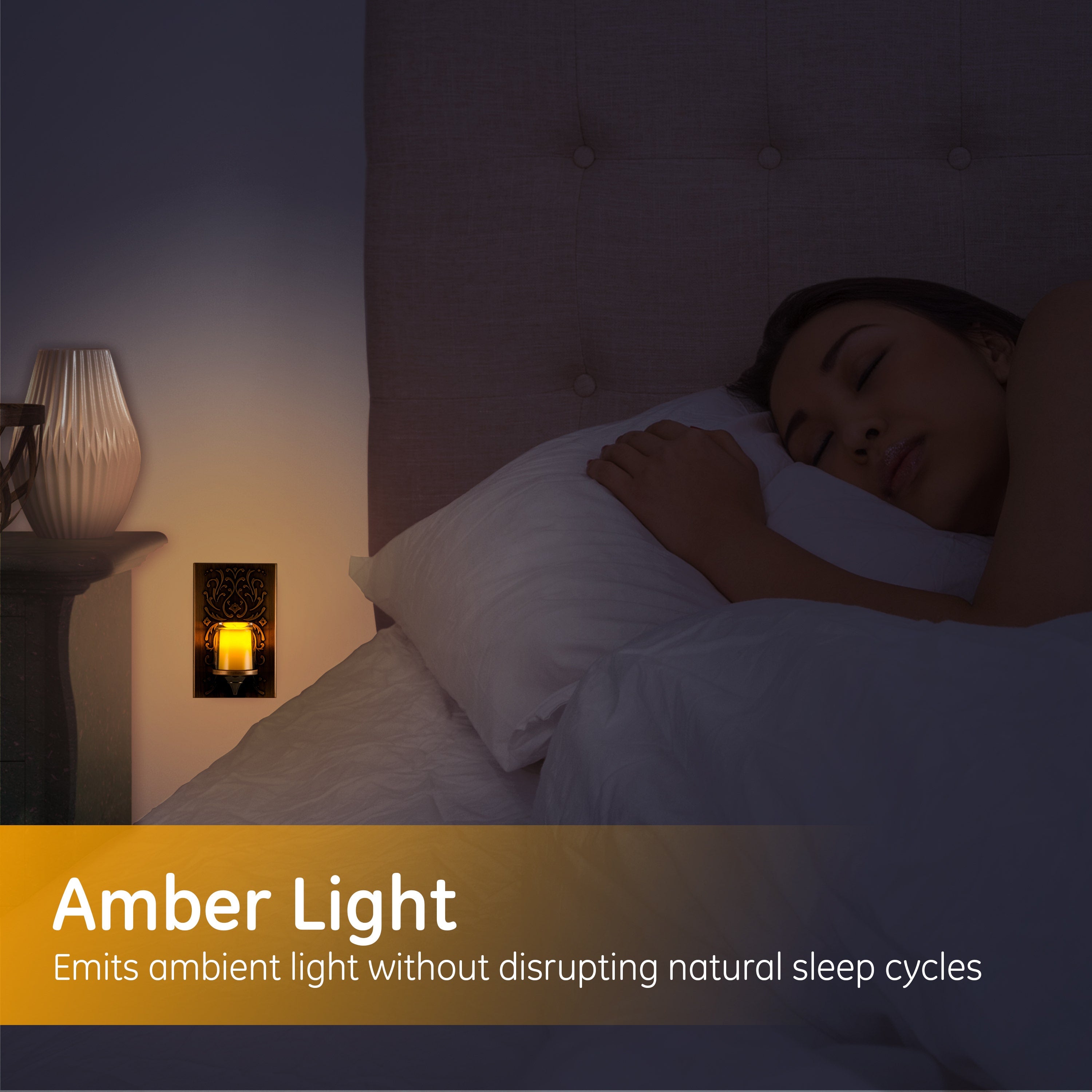 GE CandleLite Light Sensing LED Night Light, Oil-Rubbed Bronze